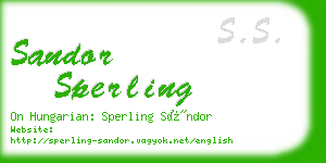 sandor sperling business card